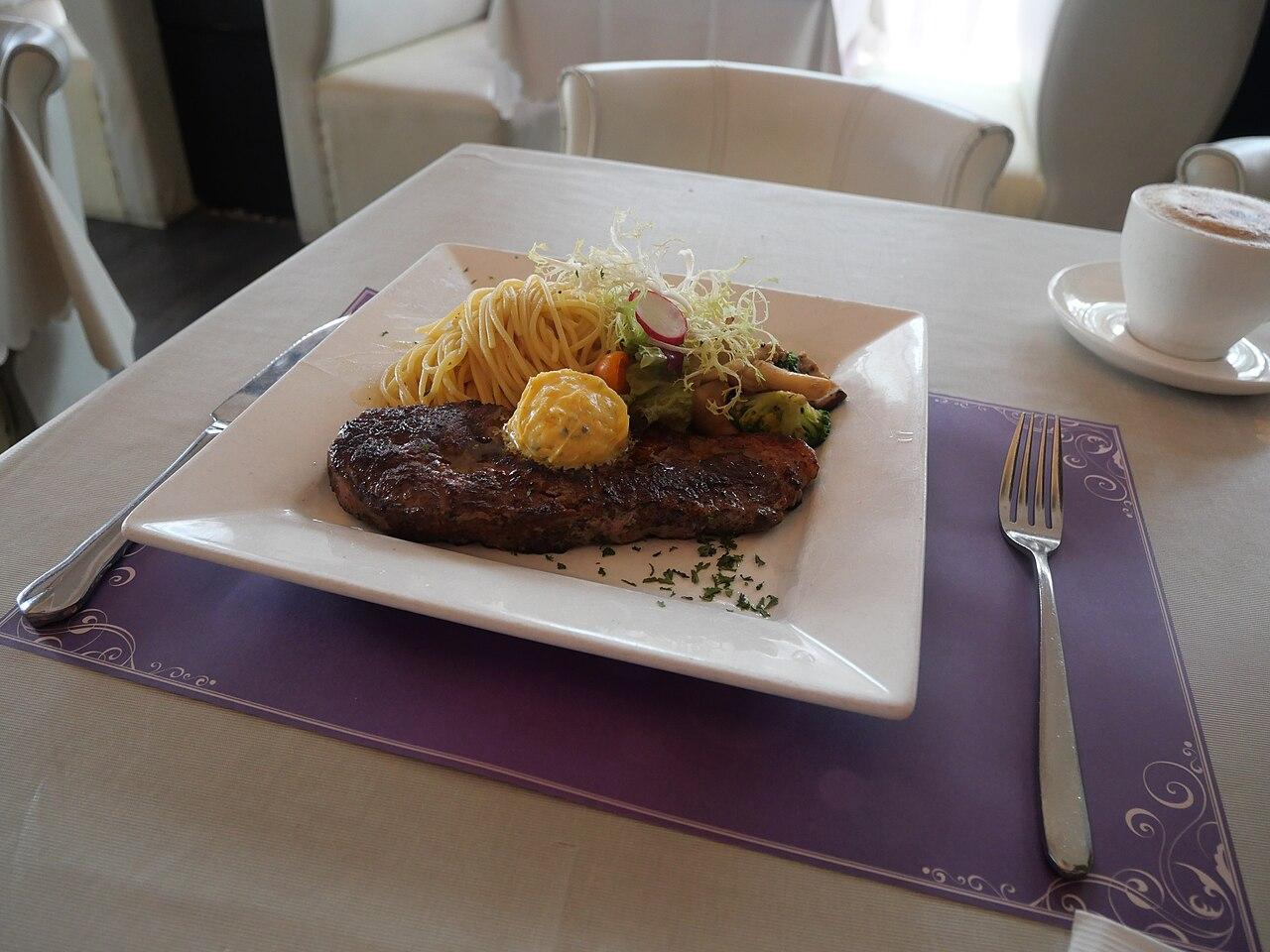 Beef steak with garlic butter